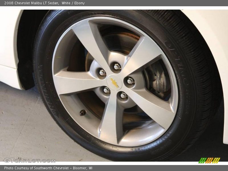 White / Ebony 2008 Chevrolet Malibu LT Sedan