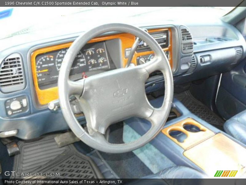 Olympic White / Blue 1996 Chevrolet C/K C1500 Sportside Extended Cab