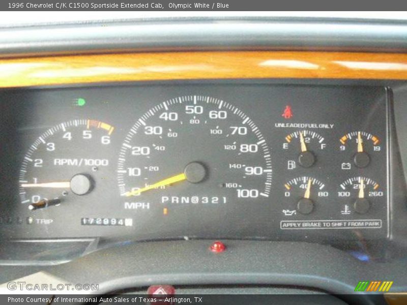 Olympic White / Blue 1996 Chevrolet C/K C1500 Sportside Extended Cab