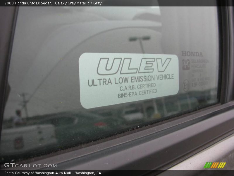 Galaxy Gray Metallic / Gray 2008 Honda Civic LX Sedan