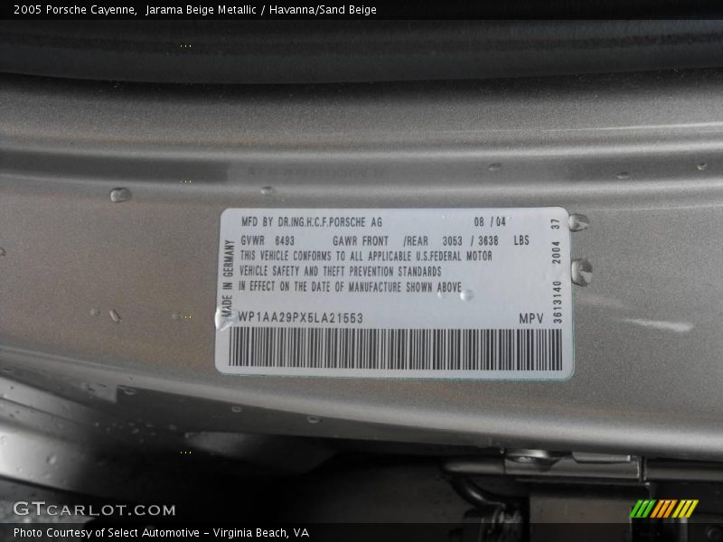 Jarama Beige Metallic / Havanna/Sand Beige 2005 Porsche Cayenne