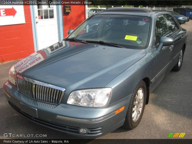 Celadon Green Metallic / Beige 2004 Hyundai XG350 L Sedan