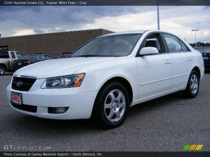 Powder White Pearl / Gray 2006 Hyundai Sonata GLS