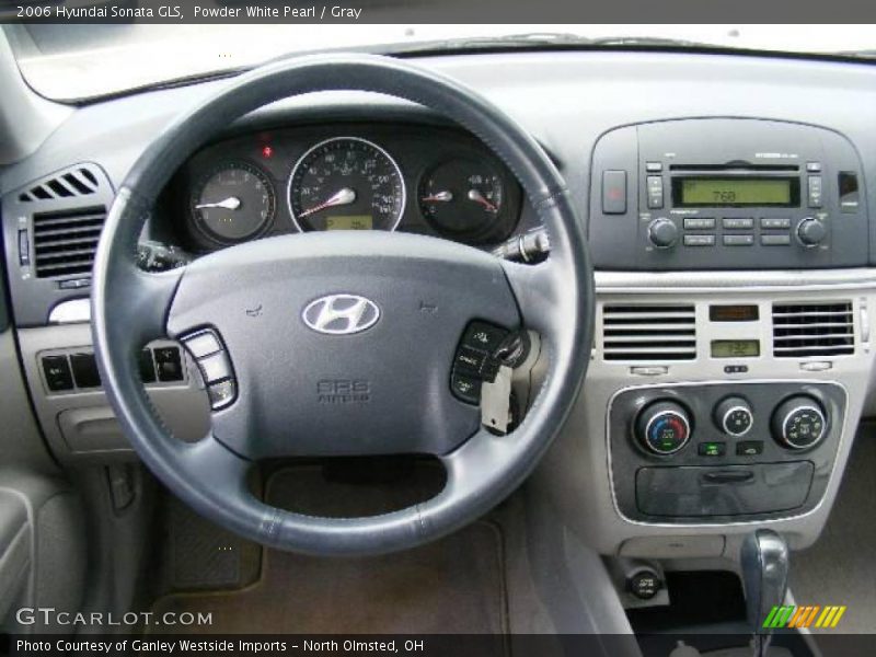 Powder White Pearl / Gray 2006 Hyundai Sonata GLS