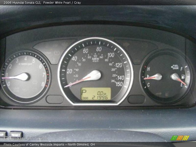 Powder White Pearl / Gray 2006 Hyundai Sonata GLS