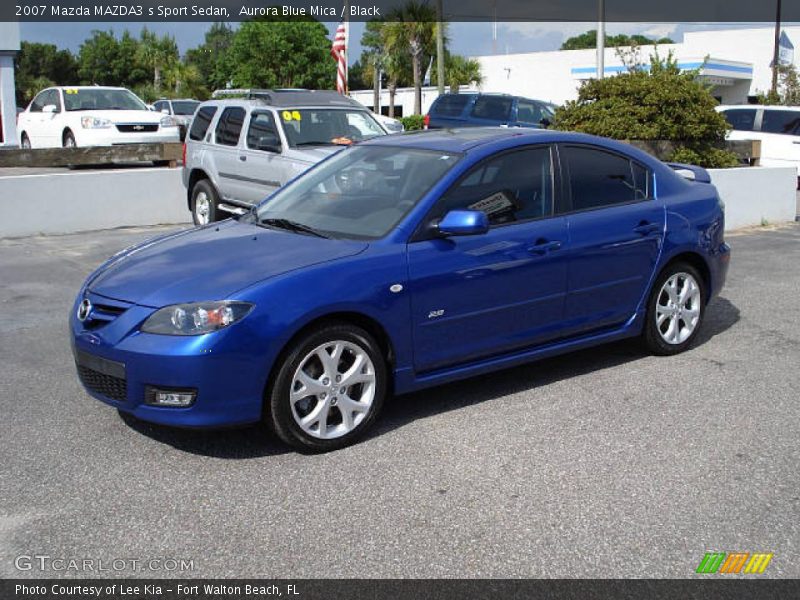 Aurora Blue Mica / Black 2007 Mazda MAZDA3 s Sport Sedan