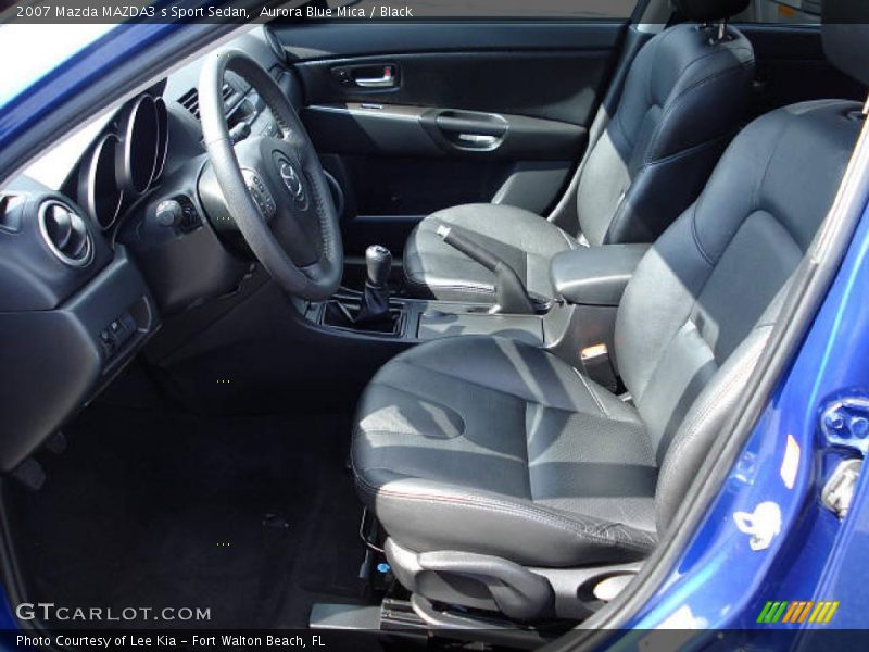Aurora Blue Mica / Black 2007 Mazda MAZDA3 s Sport Sedan