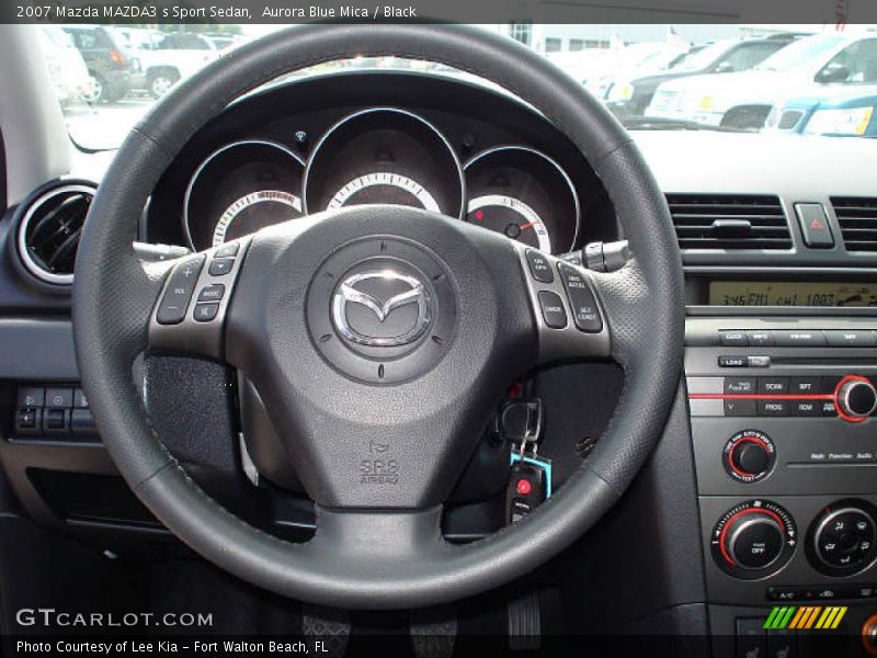 Aurora Blue Mica / Black 2007 Mazda MAZDA3 s Sport Sedan