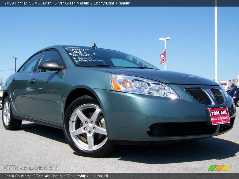 Silver Green Metallic / Ebony/Light Titanium 2009 Pontiac G6 V6 Sedan