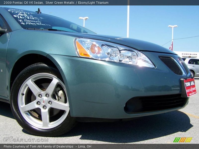 Silver Green Metallic / Ebony/Light Titanium 2009 Pontiac G6 V6 Sedan