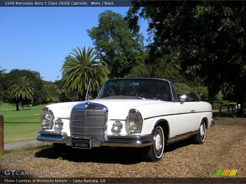 White / Black 1968 Mercedes-Benz S Class 280SE Cabriolet