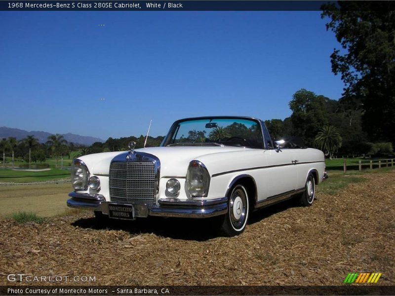 White / Black 1968 Mercedes-Benz S Class 280SE Cabriolet