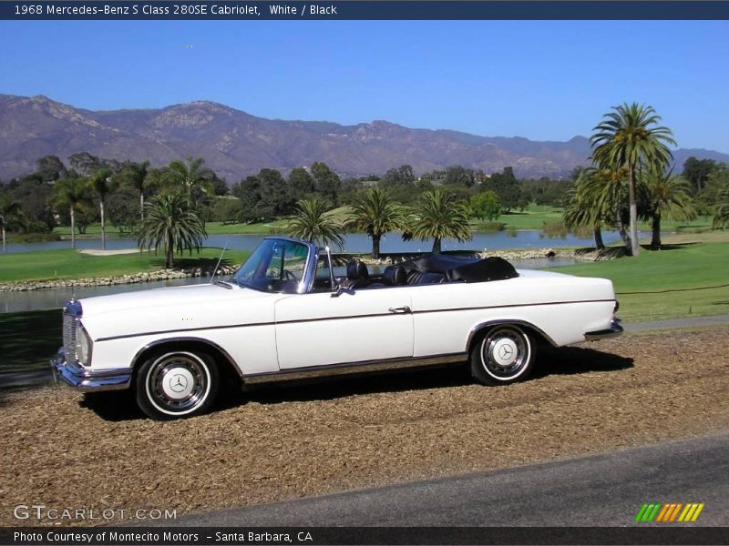 White / Black 1968 Mercedes-Benz S Class 280SE Cabriolet