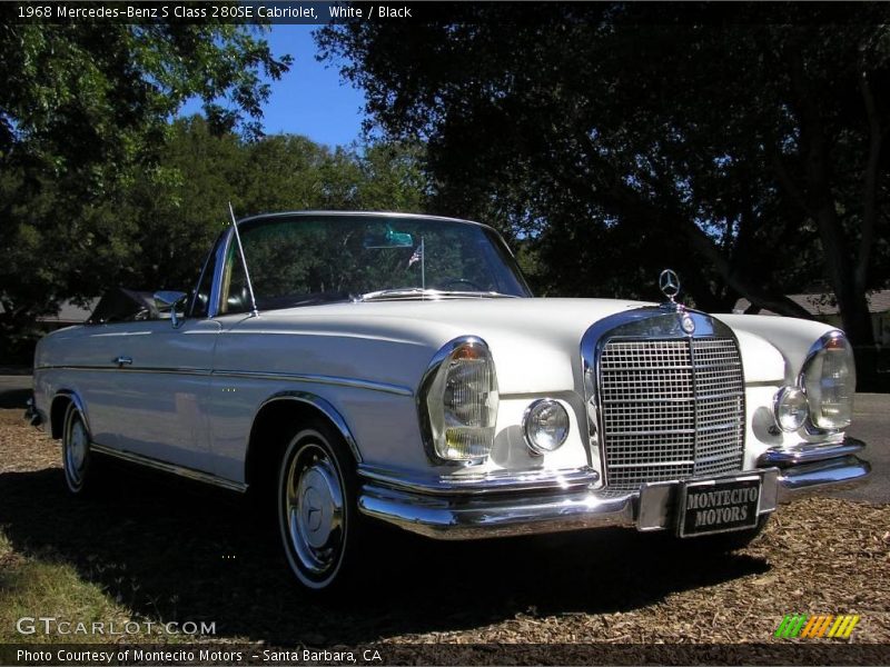 White / Black 1968 Mercedes-Benz S Class 280SE Cabriolet