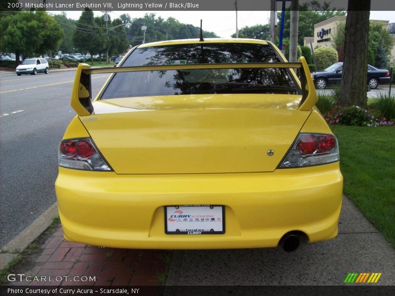 Lightning Yellow / Black/Blue 2003 Mitsubishi Lancer Evolution VIII