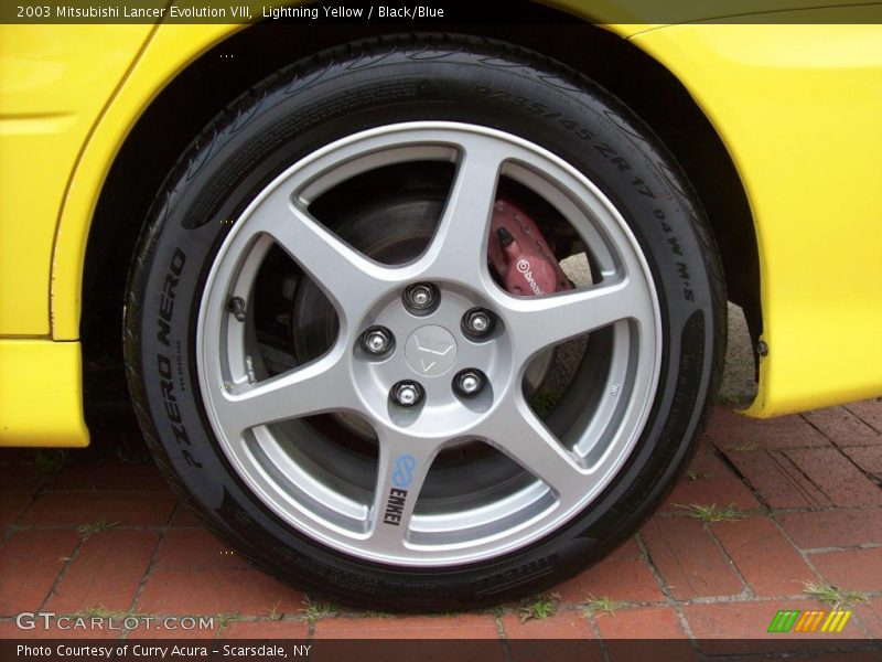 Lightning Yellow / Black/Blue 2003 Mitsubishi Lancer Evolution VIII