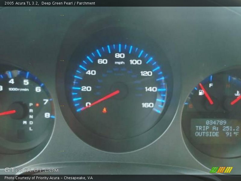 Deep Green Pearl / Parchment 2005 Acura TL 3.2