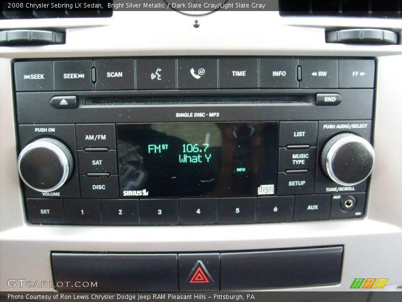 Bright Silver Metallic / Dark Slate Gray/Light Slate Gray 2008 Chrysler Sebring LX Sedan