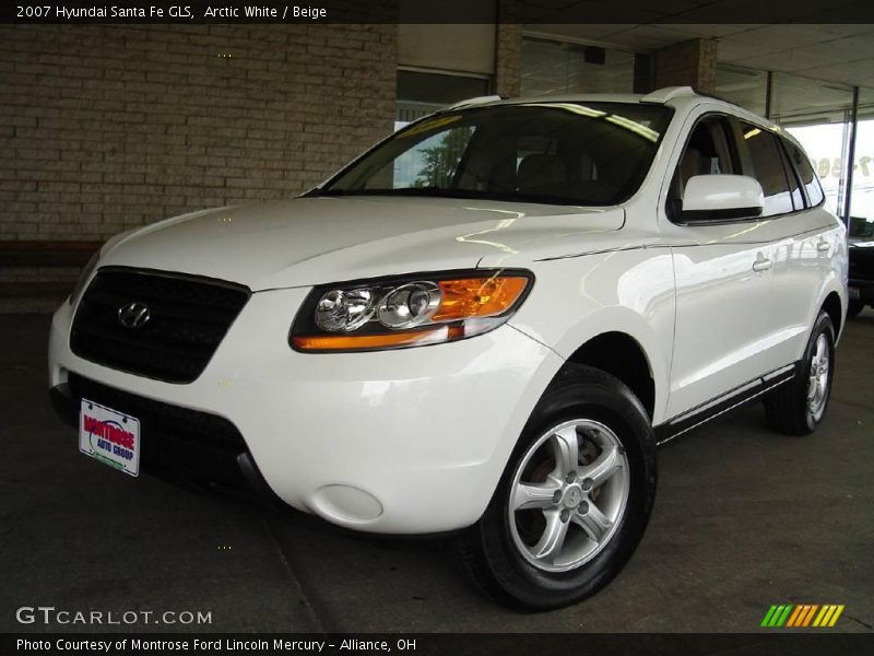 Arctic White / Beige 2007 Hyundai Santa Fe GLS