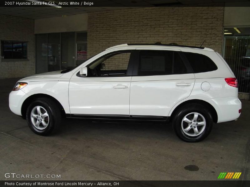 Arctic White / Beige 2007 Hyundai Santa Fe GLS
