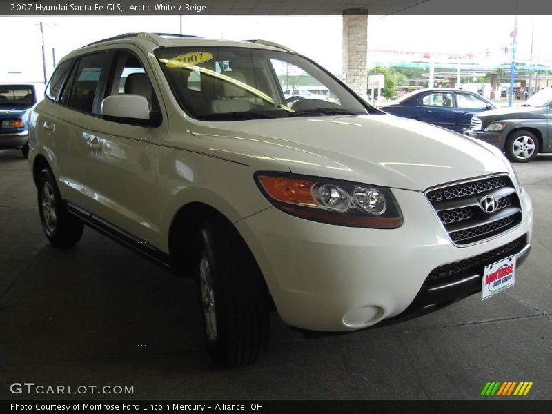 Arctic White / Beige 2007 Hyundai Santa Fe GLS