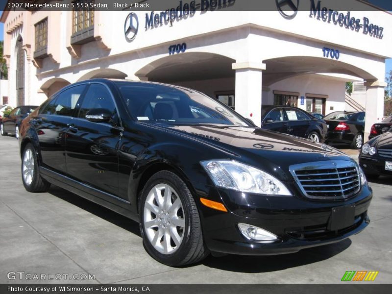 Black / Black 2007 Mercedes-Benz S 550 Sedan