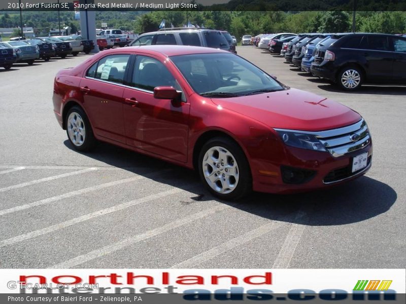 Sangria Red Metallic / Medium Light Stone 2010 Ford Fusion SE