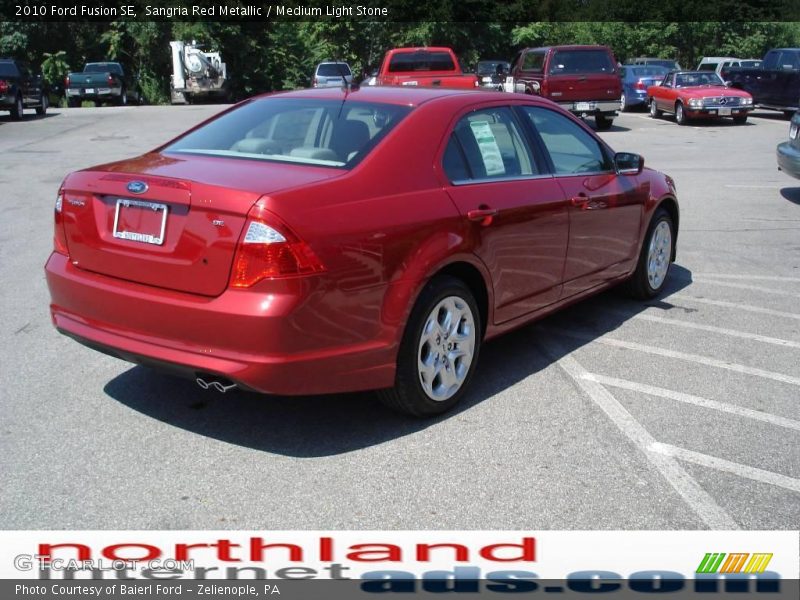 Sangria Red Metallic / Medium Light Stone 2010 Ford Fusion SE