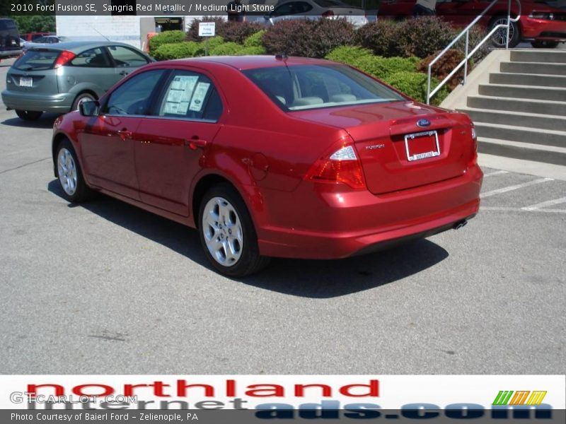 Sangria Red Metallic / Medium Light Stone 2010 Ford Fusion SE