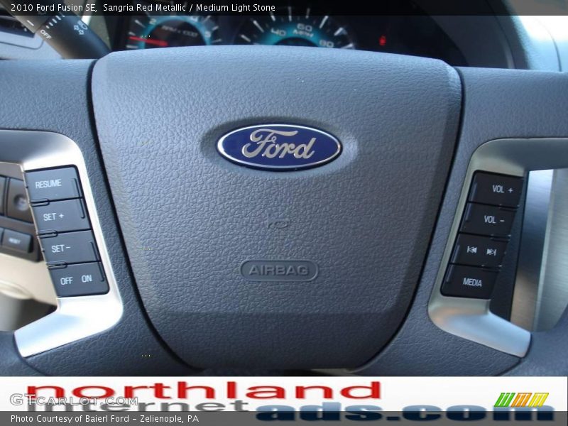 Sangria Red Metallic / Medium Light Stone 2010 Ford Fusion SE