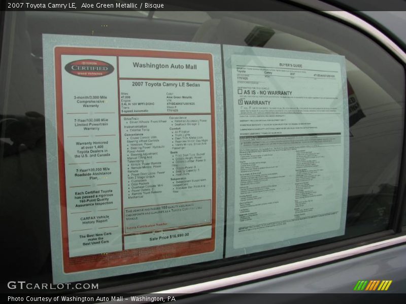 Aloe Green Metallic / Bisque 2007 Toyota Camry LE