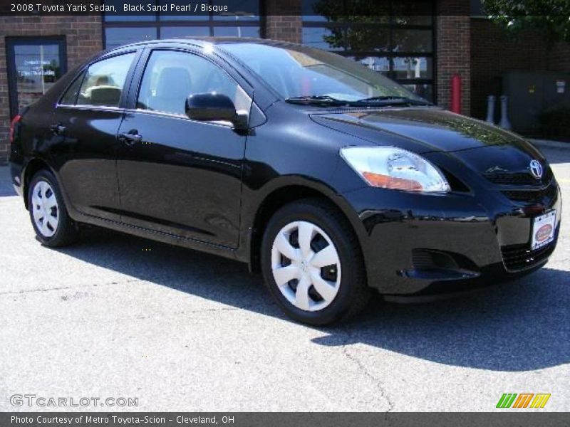 Black Sand Pearl / Bisque 2008 Toyota Yaris Sedan