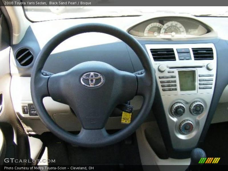 Black Sand Pearl / Bisque 2008 Toyota Yaris Sedan
