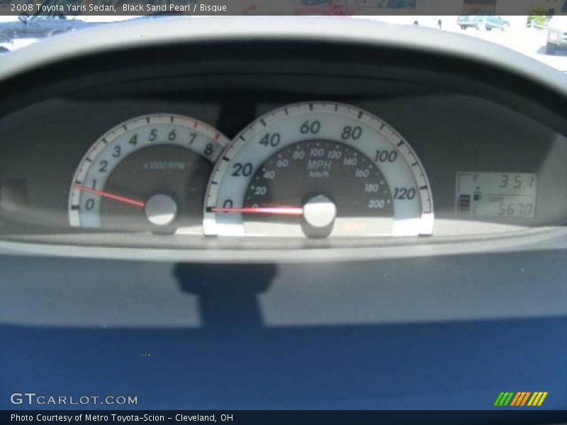 Black Sand Pearl / Bisque 2008 Toyota Yaris Sedan