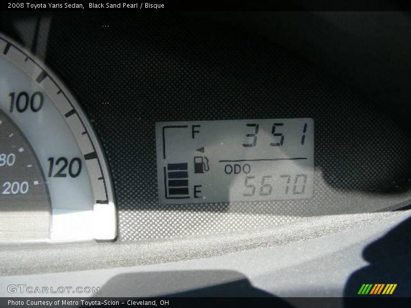 Black Sand Pearl / Bisque 2008 Toyota Yaris Sedan