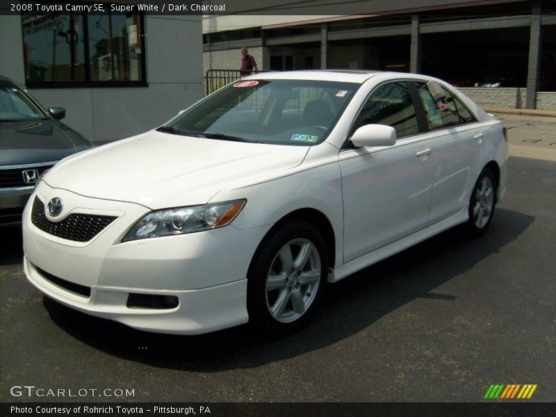 Super White / Dark Charcoal 2008 Toyota Camry SE