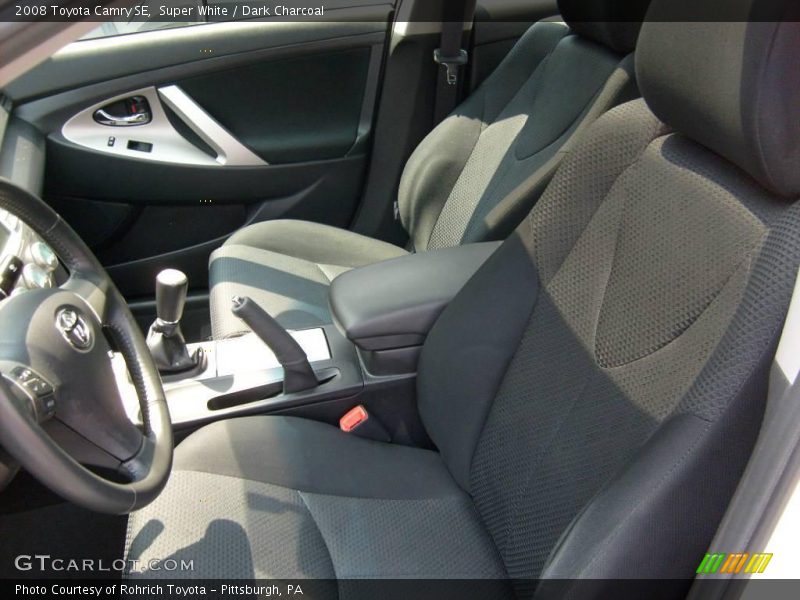 Super White / Dark Charcoal 2008 Toyota Camry SE