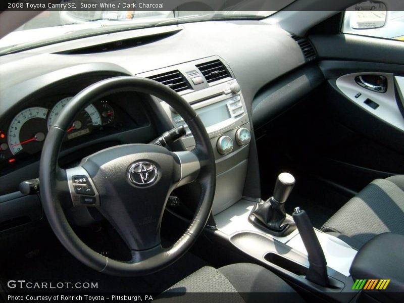 Super White / Dark Charcoal 2008 Toyota Camry SE