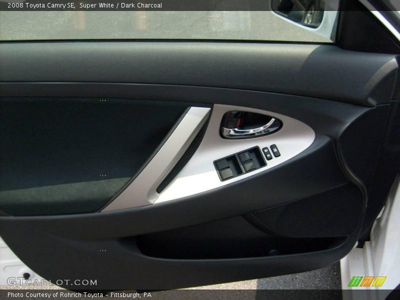 Super White / Dark Charcoal 2008 Toyota Camry SE