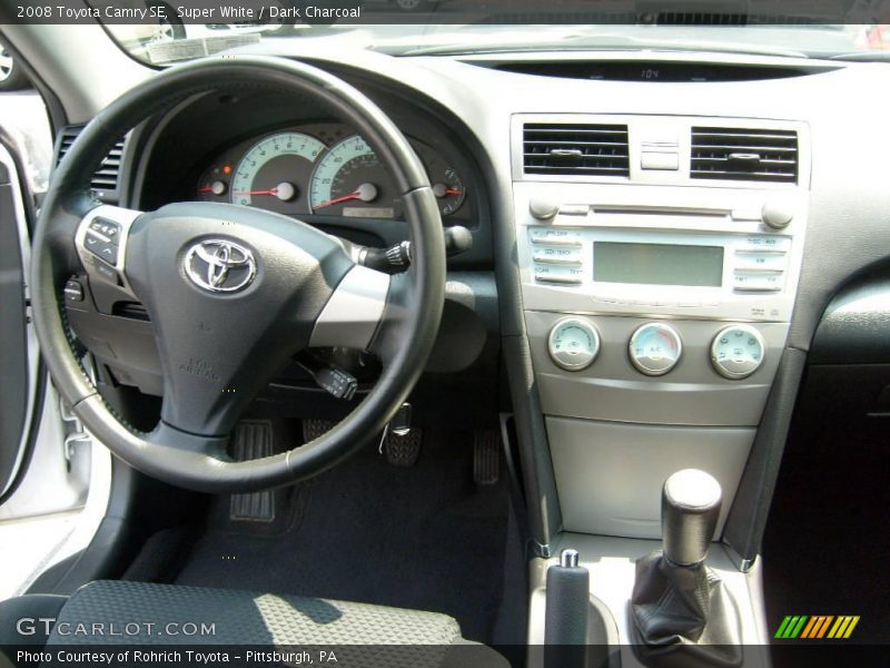 Super White / Dark Charcoal 2008 Toyota Camry SE