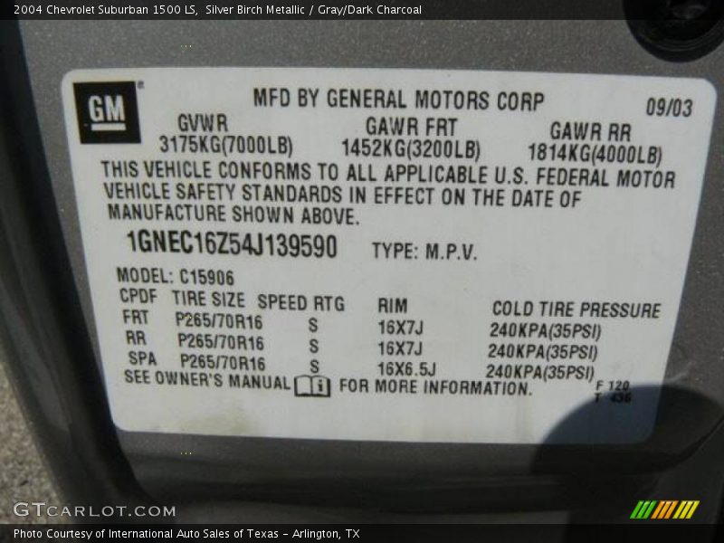 Silver Birch Metallic / Gray/Dark Charcoal 2004 Chevrolet Suburban 1500 LS