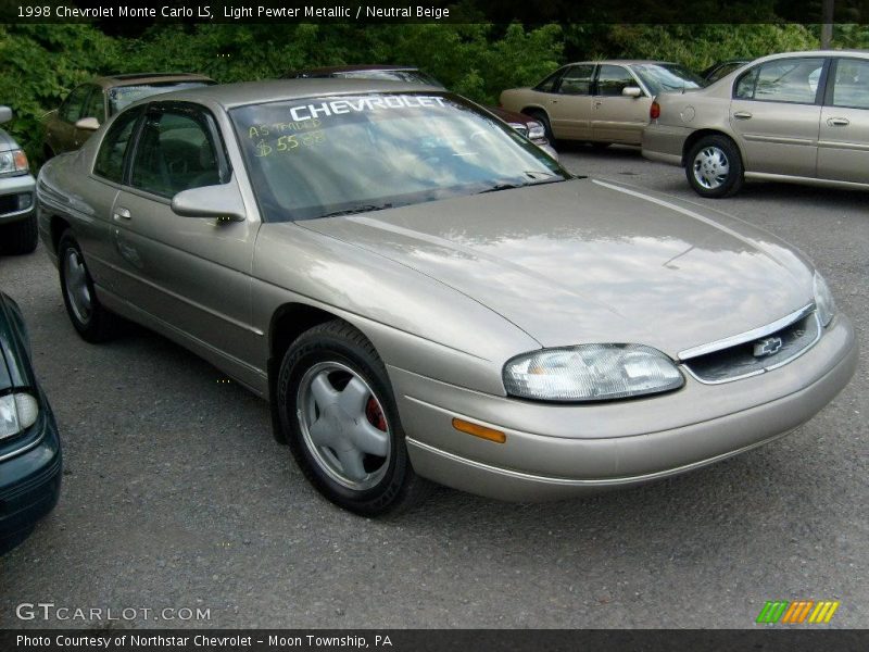 Light Pewter Metallic / Neutral Beige 1998 Chevrolet Monte Carlo LS