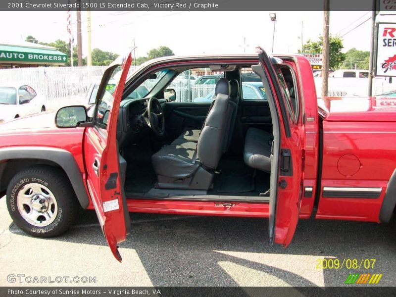 Victory Red / Graphite 2001 Chevrolet Silverado 1500 LS Extended Cab