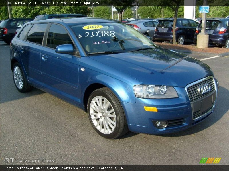 Ocean Blue Pearl Effect / Light Grey 2007 Audi A3 2.0T