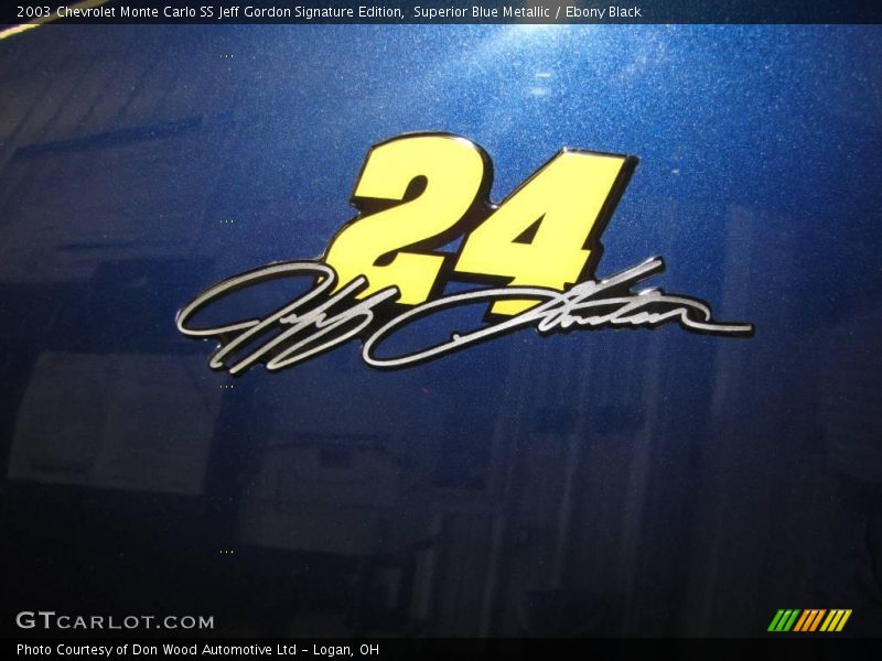 Superior Blue Metallic / Ebony Black 2003 Chevrolet Monte Carlo SS Jeff Gordon Signature Edition