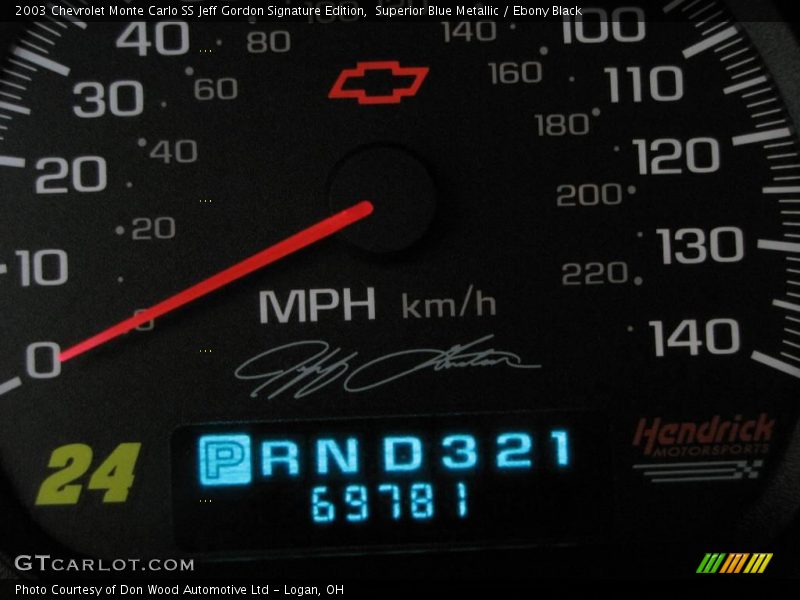 Superior Blue Metallic / Ebony Black 2003 Chevrolet Monte Carlo SS Jeff Gordon Signature Edition