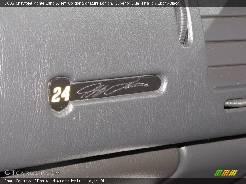 Superior Blue Metallic / Ebony Black 2003 Chevrolet Monte Carlo SS Jeff Gordon Signature Edition