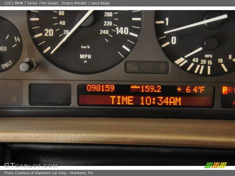 Stratus Metallic / Sand Beige 2001 BMW 7 Series 740i Sedan