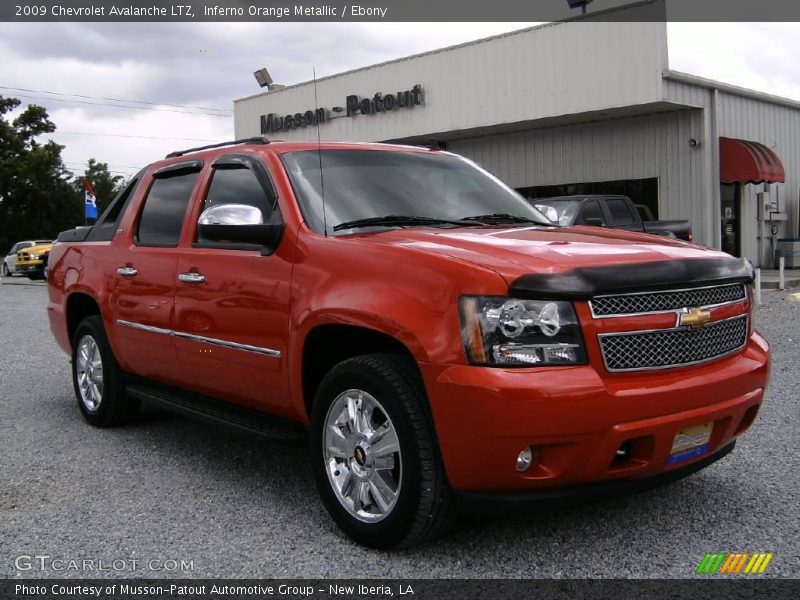 Inferno Orange Metallic / Ebony 2009 Chevrolet Avalanche LTZ