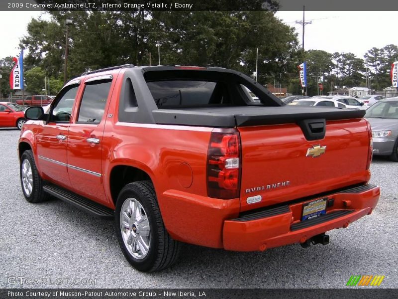 Inferno Orange Metallic / Ebony 2009 Chevrolet Avalanche LTZ